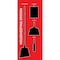 5S Supplies 5S Housekeeping Shadow Board Broom Station Version 13 - Red Board / Black Shadows  With Broom HSB-V13-RED-KIT - alternate 1